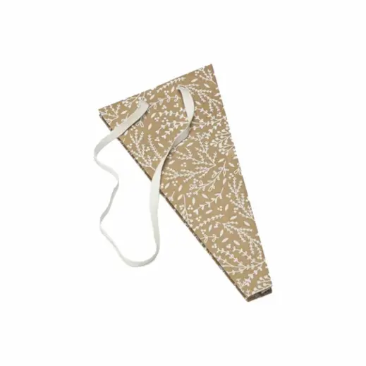 Flower Carrier Bag Brown Botanical